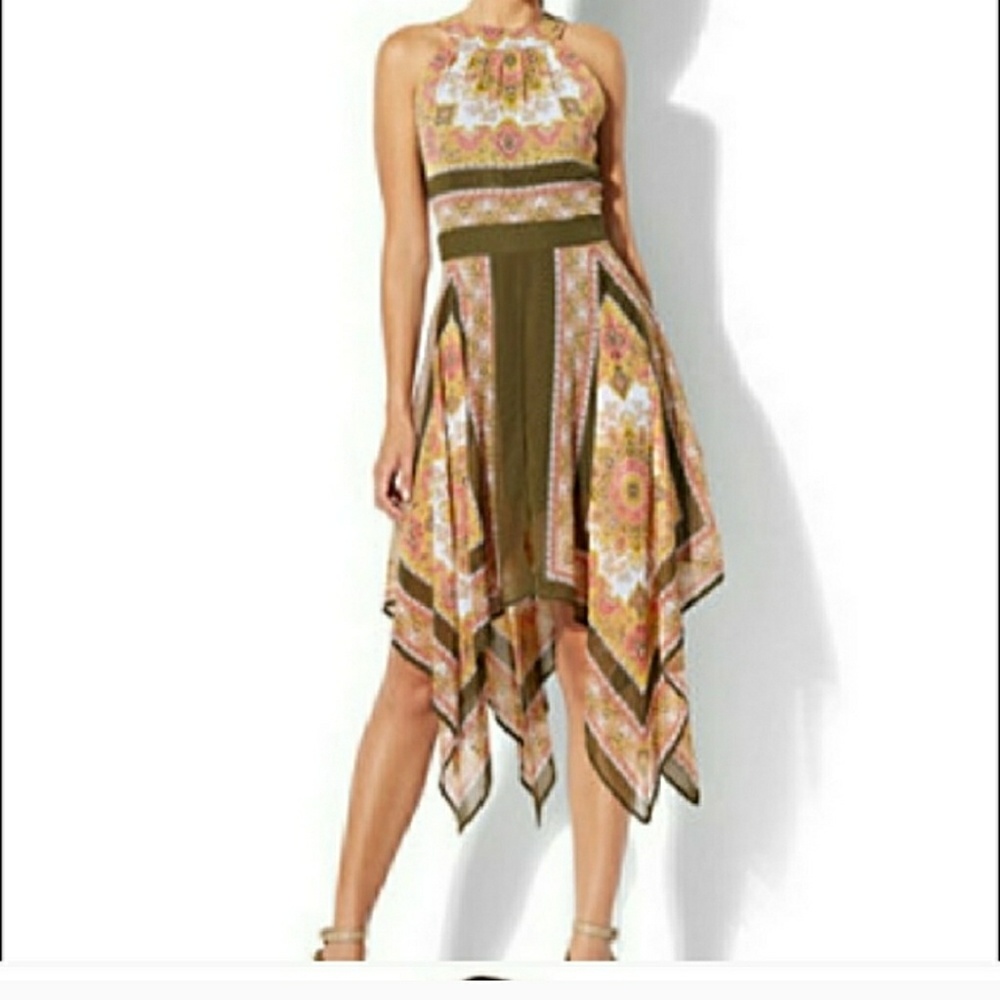 NYC hangerchief green dress 0